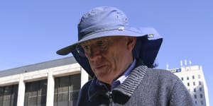 David Eastman outside the ACT Supreme Court in Canberra during his compensation ruling this month.