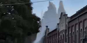 The major mains break at West Ryde pumping station on Wednesday.
