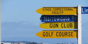 Signs to the shooting range used by the Bruce Rifle Club. Tarrant became a member of the club in 2017.