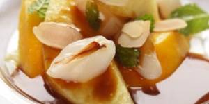 Pineapple and lychees with palm sugar caramel