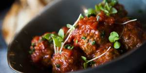 Home-cooked comfort food:Meatballs and tomato sauce.