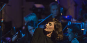 Sarah Blasko performing at the Sydney Opera House.