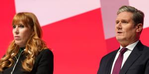 Labour’s deputy leader Angela Rayner and leader Keir Starmer during a tribute to the late Queen Elizabeth II.