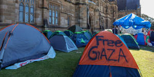 University of Sydney’s pro-Palestinian encampment.