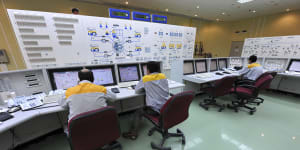 Iranian technicians work at the Bushehr nuclear power plant in this 2010 image released by Iran. 