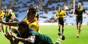 Josh Addo-Carr has been among the Kangaroos best so far at the World Cup.