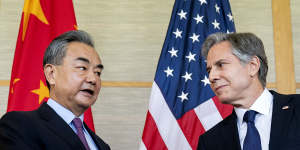 US Secretary of State Antony Blinken and China’s Foreign Minister Wang Yi earlier last year.