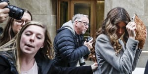 Lauren Marie Young departs a Manhattan courthouse after testifying in the rape trial of Harvey Weinstein on Frebuary 5.