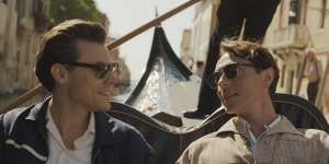 Tom (Harry Styles) and Patrick (David Dawson) explore Venice in My Policeman.