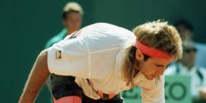 Vintage Andre Agassi at the 1995 French Open.