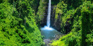 Waterfalls,white sand beaches and rainforests await in Samoa.