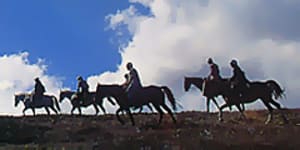 Charm ... horse riding in the High Country.