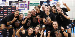 Sweet victory:Hawkins and Reid fire up to lead Townsville to WNBL title in 16th-straight win