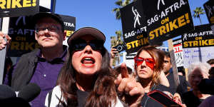 SAG-AFTRA president Fran Drescher on the strike frontline in Los Angeles.