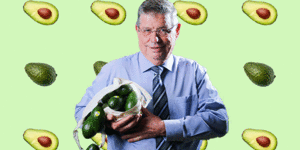 Costa Group interim CEO Harry Debney holds the company’s iconic avocados. Are Costa Group shares a good investment?