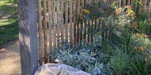 A weathered fence set at irregular heights lent an air of whimsy at the gold-winning ‘Through the Looking Glass’ by Stem Landscape Architecture&Design and ID Landscaping and Construction.