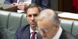 The tension between economics and political risk on the stage 3 tax cuts:Treasurer Jim Chalmers and Prime Minister Anthony Albanese on Wednesday.