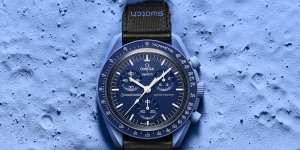 The Bioceramic MoonSwatch is a tribute to the Omega Speedmaster Professional,the first watch to be worn on the moon. 