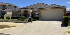Len White at his Burns Beach home,where the local council has deemed his driveway to be “non-compliant”.