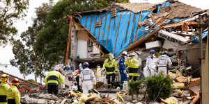 Authorities are racing to find a woman in her thirties trapped under the rubble.