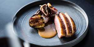 The duck with radicchio,fig and hazelnut.