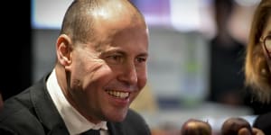 Treasurer Josh Frydenberg,pictured here earlier this month,stopped in to Labor MP Michael Danby's farewell dinner at the Manuka Steakhouse on Monday.