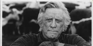 Kirk Douglas in a scene from'The Man From Snowy River'in 1982. Douglas,who continued to act occasionally after overcoming a stroke in 1996 that impaired his speech,died on Wednesday.