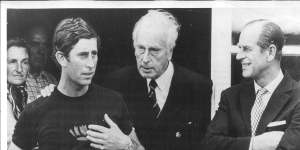 Prince Charles and Prince Philip pictured with Lord Mountbatten (centre) not long before the fatal bombing. 