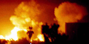 Air strikes hit Baghdad during the invasion in 2003.