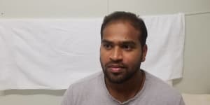 "Six years wasted"... Manus Island detainee Shaminda Kanapathi on Friday. 