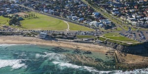Newcastle’s Bar Beach,a local favourite:the PEP-11 permit Advent owns 85 per cent of runs from Sydney to Newcastle.