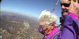 Clare Nowland went skydiving for her 80th birthday.