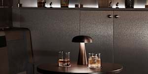 Portable lights have become a common sight in bars such as Besuto,but they are just as useful in domestic environments. The backlit bottles are a nice touch.