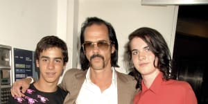 Nick Cave with his sons Jethro (right) and Luke,in 2006.