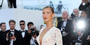 At a screening of La Battaille De Gaulle:L’Âge De Fer,supermodel Bella Hadid pays tribute to Jane Birkin.
