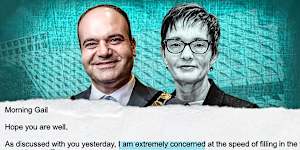 Gail Connolly and Martin Zaiter exchanged emails about staffing arrangements.