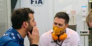 F1 driver Daniel Ricciardo (left) in a scene from Drive to Survive.