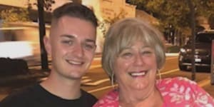 Jack Endersby is facing 22 counts of fraud. Pictured with his grandmother Lyn Newby.