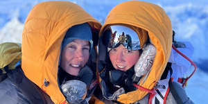 Jane and Gabby at Everest’s summit earlier this year.