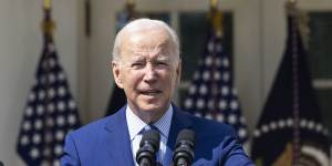 US President Joe Biden at the White House,announcing a breakthrough in negotiations between US railroads and unions on Thursday,September 15.