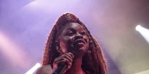 Sampa the Great on stage in Melbourne in 2019.