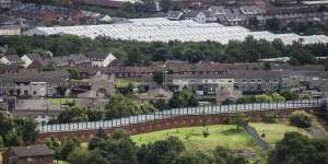 The walls once separated Protestant loyalist and Catholic nationalist enclaves during The Troubles.