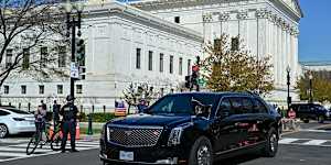 Donald Trump became the first sitting US president to attend a Supreme Court hearing.