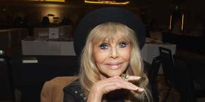 Britt Ekland attends The Hollywood Autograph Show at The Westin Los Angeles Airport,2019.