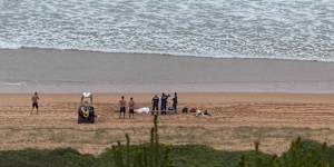 The scene at Palm Beach on Wednesday.