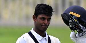 Ashley Chandresinghe made a century on first-class debut for Victoria.