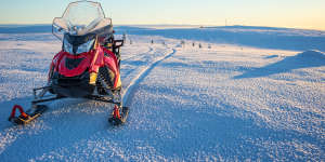 A snowmobile… the only way to sight-see in frozen Lapland.