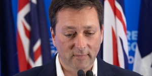 Matthew Guy concedes defeat at the Liberal Party election party.