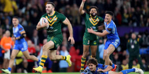 Theatre of shattered dreams:Australia rocks Samoa to win Rugby League World Cup