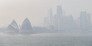 Smoke haze over Sydney caused by the bushfires earlier this year. One silver lining of the fires is that governments were set up to deal with disasters when COVID-19 hit.